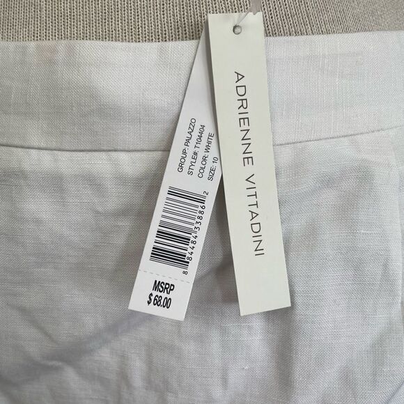 NWT Adrienne Vittadini White Linen Blend Skirt Size 10 - Picture 6 of 7